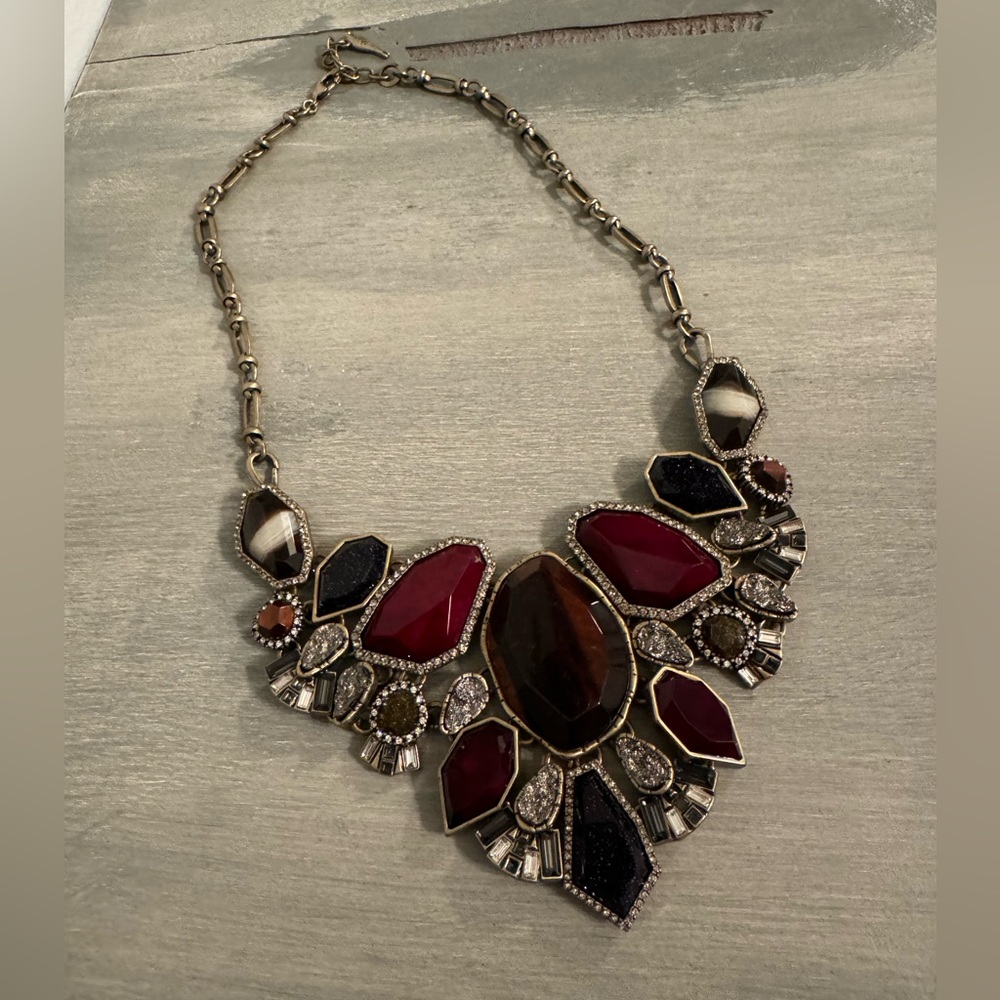 Red Stone Statement Necklace